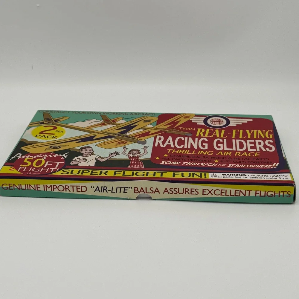 House of Marbles Real Flying Racing Gliders 2 Pack Retro Balsa Wood Toy Kit